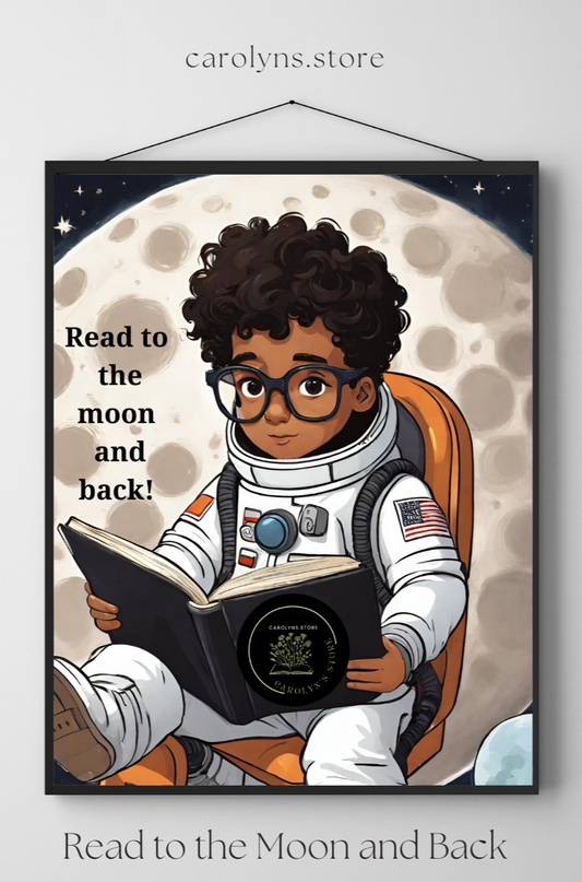 Wall Art Poster - Boy - Read To The Moon And Back